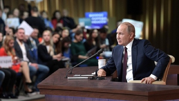 Четырехчасовая пресс-конференция Владимира Путина в одной картинке