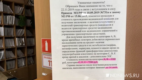 В клиниках очереди из водителей &ndash; торопятся сделать справку по старым правилам