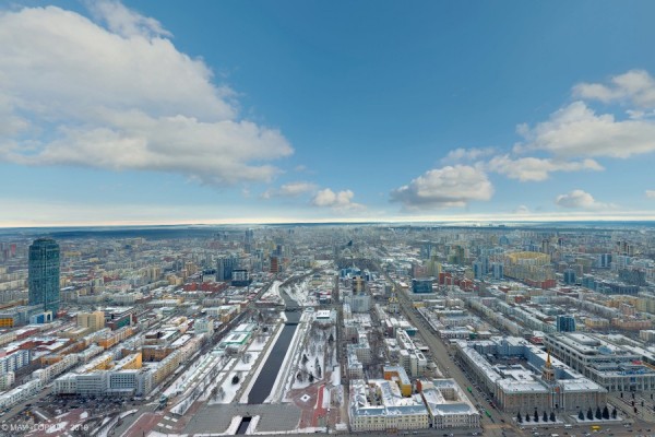 Зимний Екатеринбург в высоком разрешении: новая панорама появилась в Сети