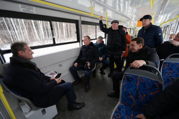 Евгений Куйвашев, Алексей Орлов и Андрей Козицын протестировали межмуниципальный трамвайный маршрут